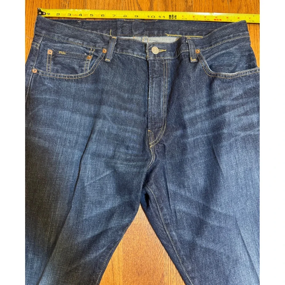 Polo Ralph Lauren Mens‎ Dark Wash Straight Leg Jeans Blue Denim 36x30